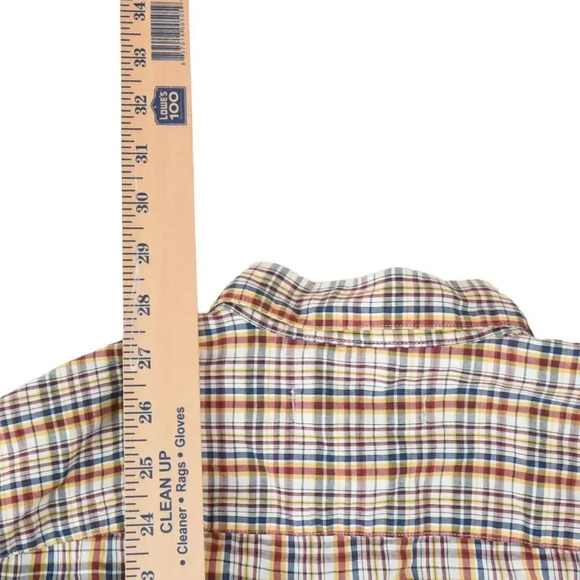 Outerknown Mens Plaid Shirt XS Ivory Short Sleeve Button Down Casual Outdoor - Picture 7 of 9